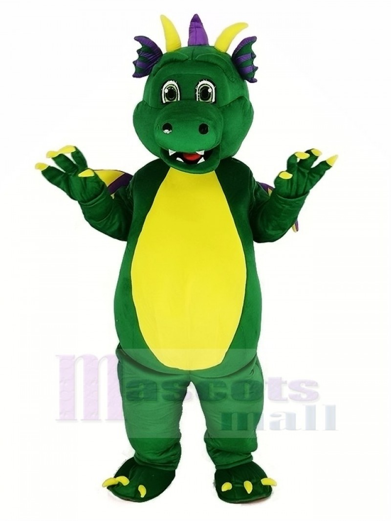 Green Dragon Mascot Costume Cartoon