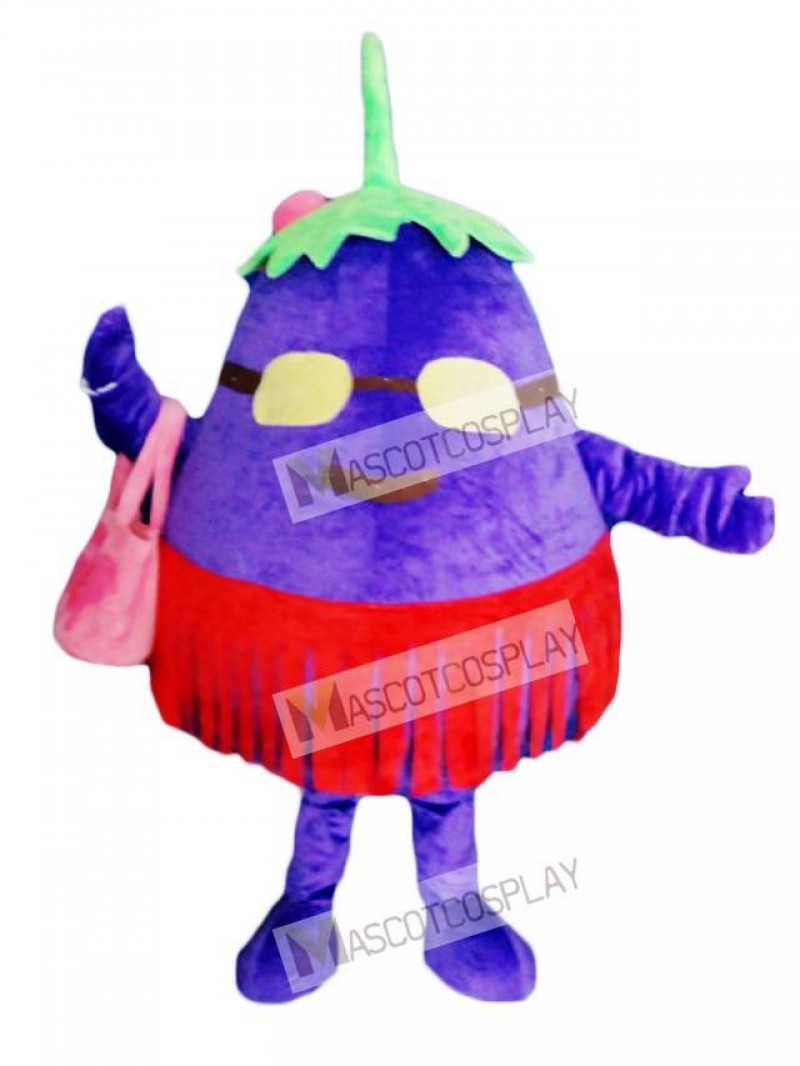 Purple Eggplant Mother Vegetable Mascot Costume 