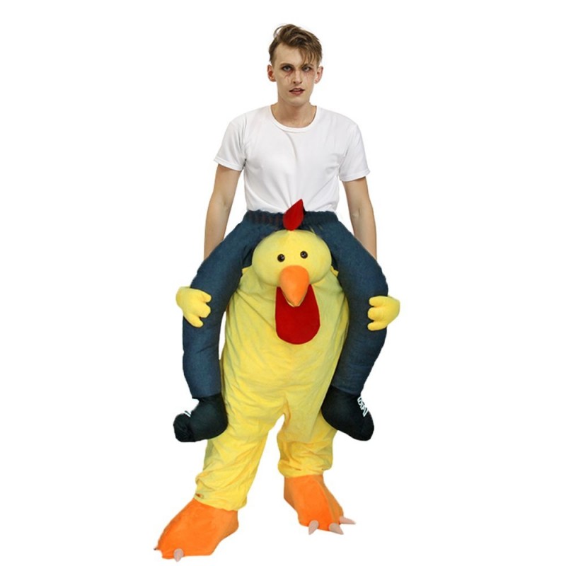 Yellow Chicken Carry me Ride on Halloween Christmas Costume for Adult/Kid