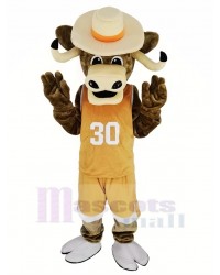 Texas Longhorns Sport Bull with Brown Coat Mascot Costume Animal