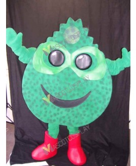 High Quality Adult Farmer Green Grass Mascot Costume in Red Boots