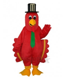 Red Bird with Black Hat Mascot Adult Costume