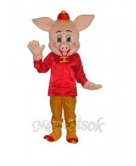 Golden Pig Mascot Adult Costume