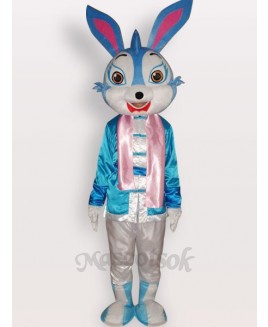 Easter Blue Rabbit Short Plush Adult Mascot Costume