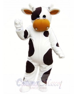 Black and White Cattle Cow Mascot Costume