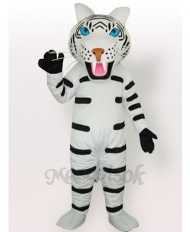 White Tiger with Black Stripes Adult Mascot Costume Type B