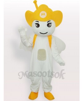Yellow Moto Angel Short Plush Adult Mascot Costume