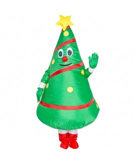 Christmas Tree Inflatable Costume Adults Blow Up Suit Halloween Party Cosplay Mascot