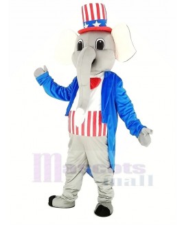 Patriotic Elephant Mascot Costume Animal