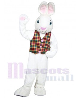 Mr. White Bunny mascot costume