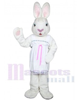 Mrs. White Bunny mascot costume