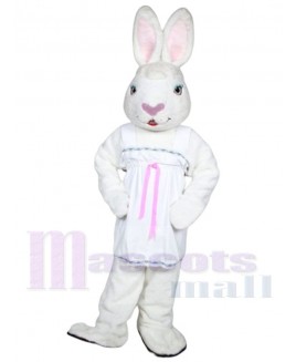 Mrs. White Bunny mascot costume