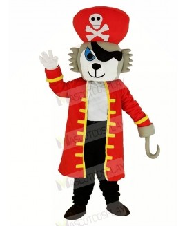 Pirate Wolf with Red Coat Mascot Costume Animal