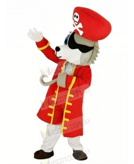 Pirate Wolf with Red Coat Mascot Costume Animal