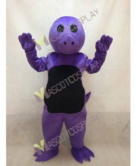 Purple Dinosaur Mascot Costume with Black Belly