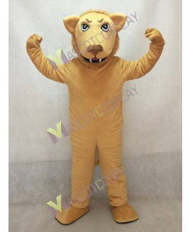 Cute Tan Leslie Lion Mascot Costume