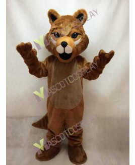 Cute Brown Roger Wolf Mascot Costume