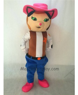 Cute Musical Comedy Series Sheriff Callie's Wild West Cosplay Sheriff Callie Cat Mascot Costume