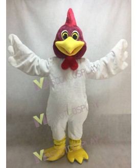 New White Proud Rooster Mascot Costume