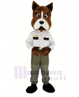 Cool Brown Police Dog Mascot Costume