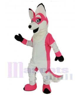 Pink Fox with Long Tail Mascot Costume