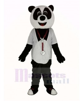 Doctor Panda with White Shirt Mascot Costume