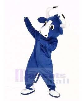 Happy Blue Bull Mascot Costume