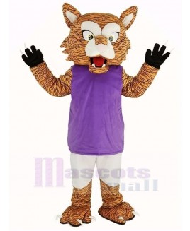 Wildcat with Purple Vest Mascot Costume Animal