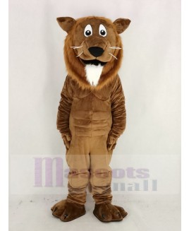 Brown Lion with White Beard Mascot Costume Animal