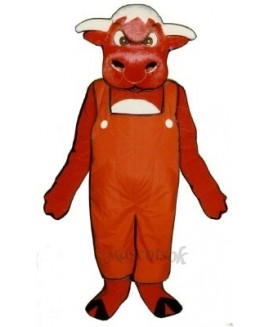 Angry Bull with Overalls Mascot Costume