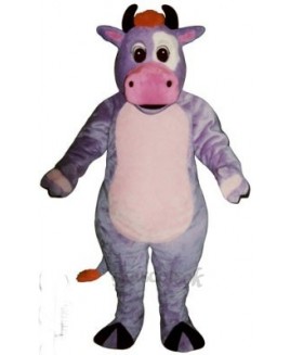 Cute Purple Cow Mascot Costume