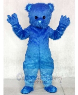 Cute Blue Fluffy Bear Mascot Costumes Animal