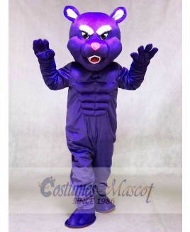 Cute Purple Muscle Panther Mascot Costumes Animal