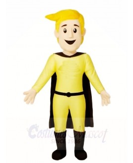 Man Hero in Black Cape Mascot Costumes People