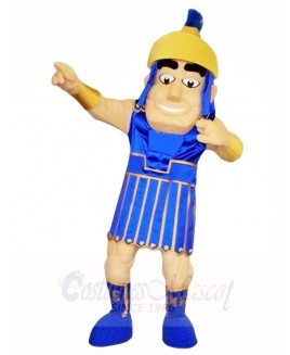 Blue Spartan Warrior Mascot Costumes People