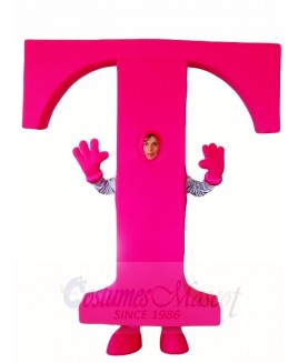 Magenta Letter Alphabet T Mascot Costumes