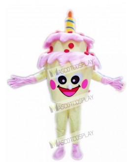 Two-Layer Birthday Cake with Candle Mascot Costume