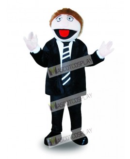 Black Suit Man Mascot Costume Cartoon