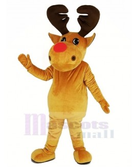 Brown Reindeer Mascot Costume Christmas Xmas