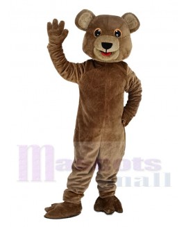 Cute Brown Bear with Black Eyes Mascot Costume