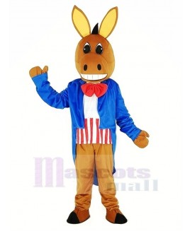 Patriotic Donkey Mascot Costume Animal	