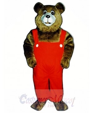 New Tommy Teddy Bear with Overalls Mascot Costume