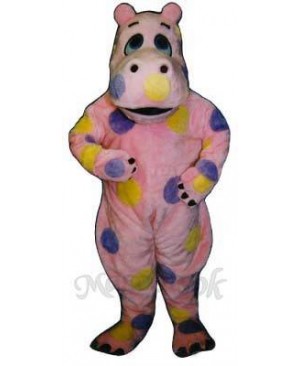 Polka-dot Hippo Mascot Costume