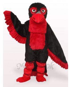 Black Long Hair Eagle Plush Adult Mascot Costume