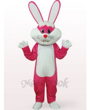 Easter Bunny In Rose Clothes Plush Mascot Costume