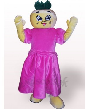 Flat Head Girl Plush Adult Mascot Costume