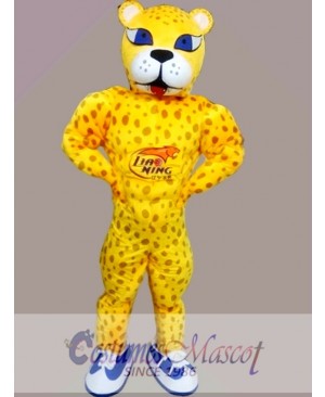 Yellow Panther Leopard Mascot Costume