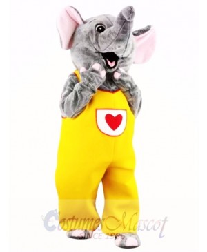 Female Cute Gray Elephant Mascot Costume  