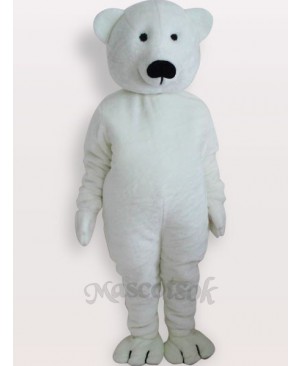 White Bear Short Plush Adult Mascot Costume