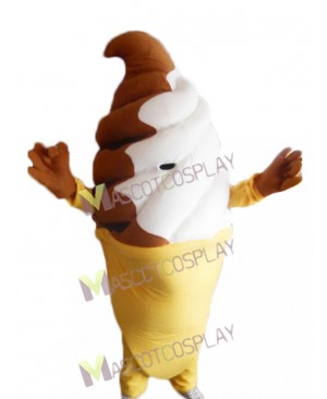 Hot Sale Adorable Vanilla Ice Cream with Chocolate Mascot Costume